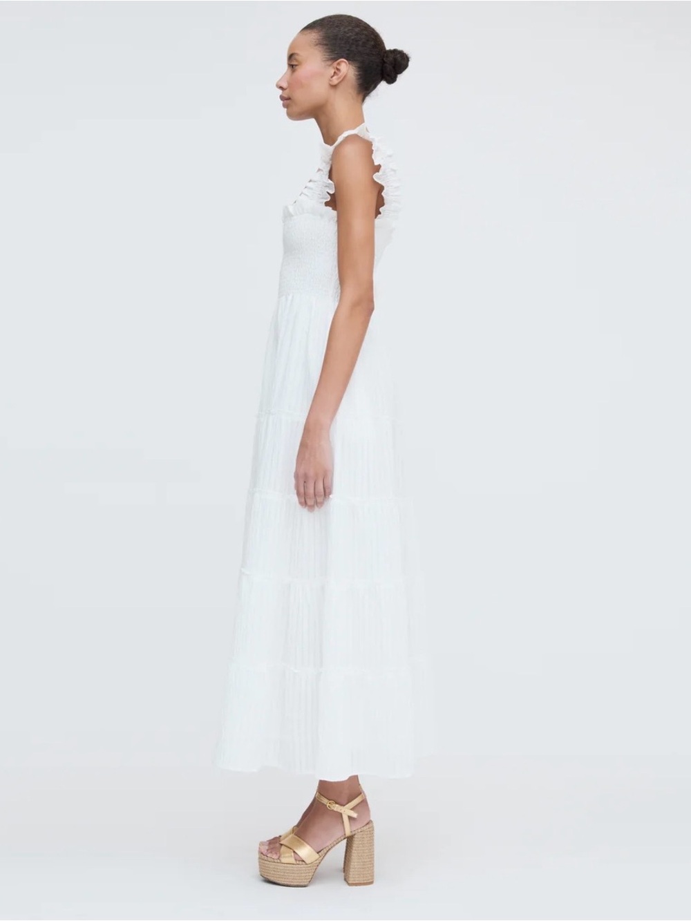 Hillhouse Home Ellie White Maxi Nap Dress - Women's Skirt/Dress LIKE NEW - Picture 2 of 7